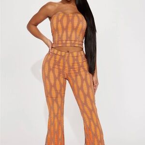 Fashion nova New Interaction Pant Set. Brand new , never worn ! Size - large !